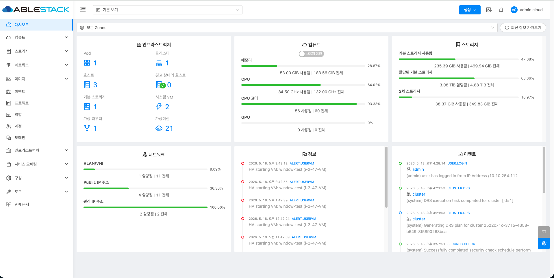 Mold대시보드 화면